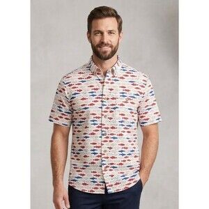 Duluth Trading Co. Red, White, And Blue Fishing Shirt Size Medium